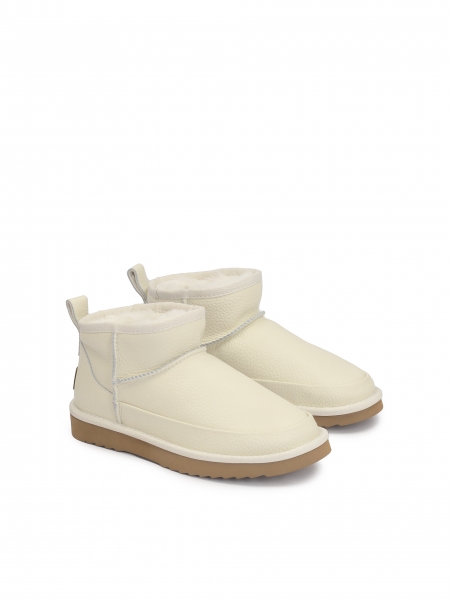 Női hócsizma szemcsés bőrből ZULA