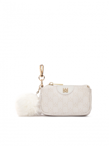 Bőr táska kulcstartó pom-pommal ELLENTON