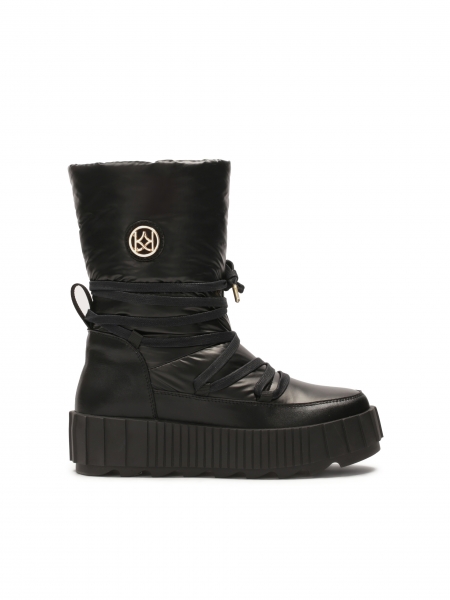 Szigetelt fekete hócsizma felsőrésszel, csúszós felsőrésszel  DAGE