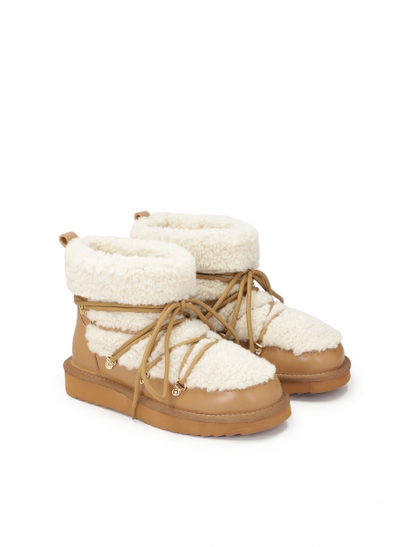 Barna szőrmés hócsizma ZULA