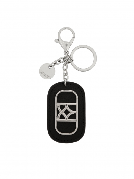 Fekete kulcstartó ezüst hardverrel  COLINA