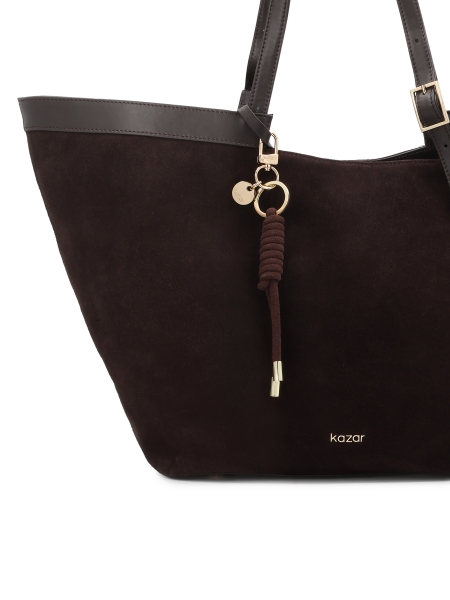 Barna kulcstartó dekoratív csomóval  LILYANA