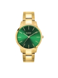 Arany karkötős óra zöld számlapjával VIVID AURA