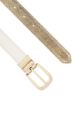 Fehér-arany öv forgó csattal  MILL