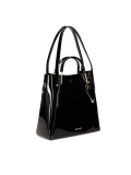 Fekete lakk táska fém fogantyúval ALEXANDRIA