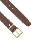 Klasszikus sötétbarna öv arany csattal  KALMA