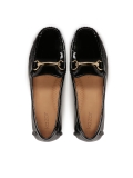 Női lakkbőr fekete mokaszinok JANA