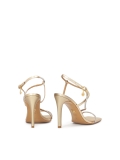Aranyszínű bőr szandál kristályokkal SHINY