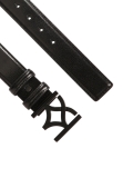 Klasszikus fekete öv logózott csattal   MANUELA