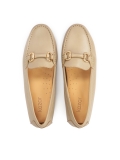 Bőr mokaszinok fém csattal APRICOT