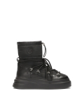 Fekete hócsizma vastag talpú kötéssel ARGENTA