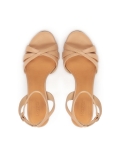 Bézs színű szandál magas, karcsú sarokkal EVA