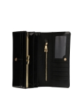 Fekete lakkozott pénztárca ékszer díszítéssel JOLENE