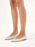 Fehér bőr balerinák barna talppal EILEEN
