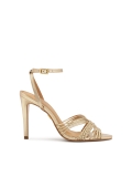 Arany szandál fonott pánttal és bokazárral MEGAN