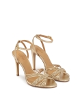 Arany szandál fonott pánttal és bokazárral MEGAN