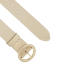 Széles bőr öv krém színben ESTELLA