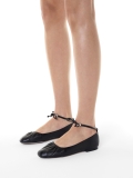 Fekete bőr balerinák KS SOLEIL