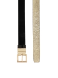 Fekete és arany kétoldalas bőr öv MOCA