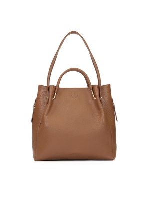 Nagy barna kézitáska eredeti fogantyúkkal 