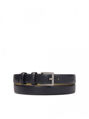 Tengerészkék keskeny bőröv