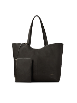 Nagy fekete válltáska levehető tasakkal 