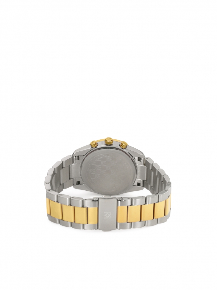 Ezüst és arany óra kristályokkal 