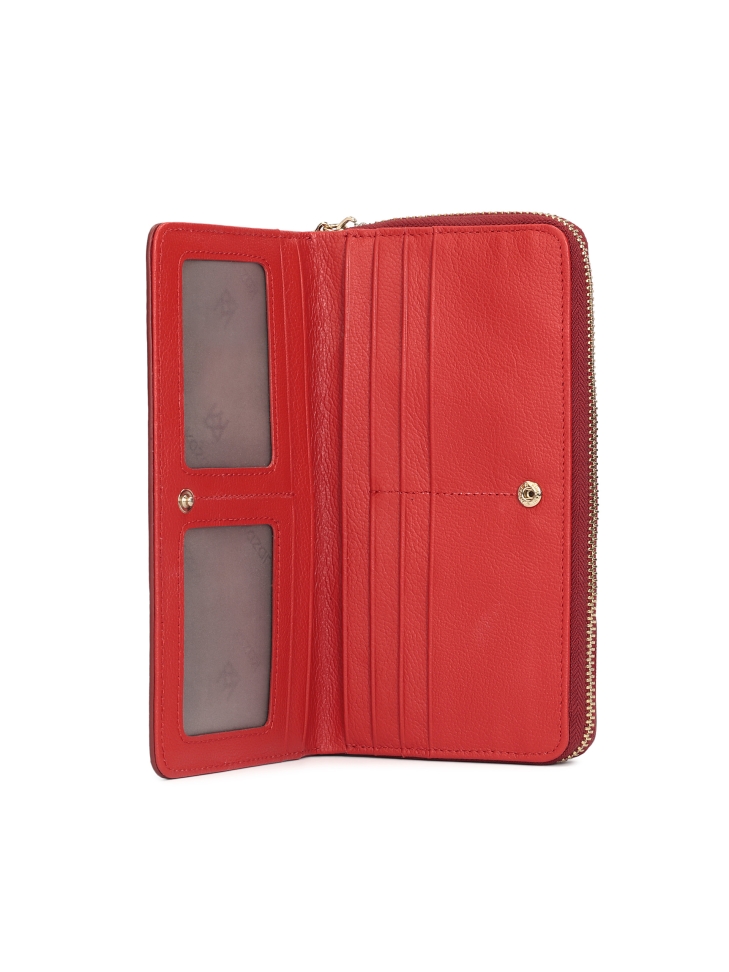 Elegáns piros lakkbőr dombornyomott mintával befalazva ROLETTE