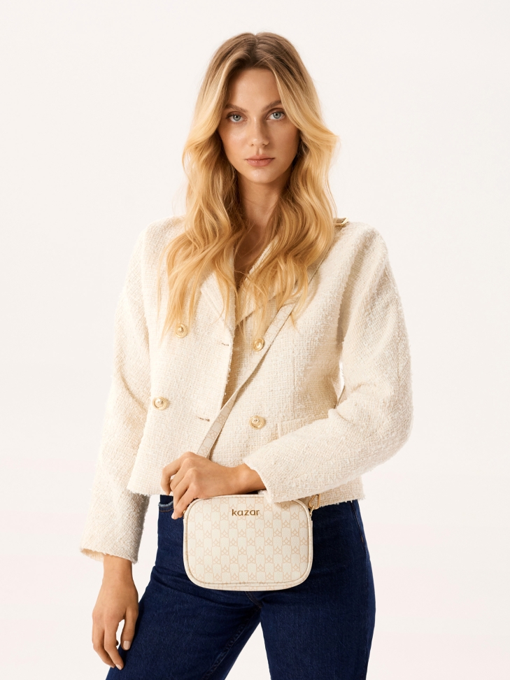 Nyomtatott logós bőrtáska SONIA