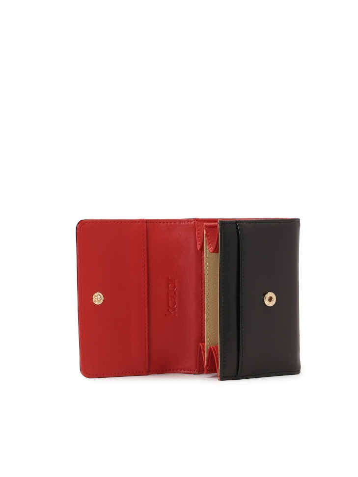 Fekete pénztárca piros belsővel MELLY