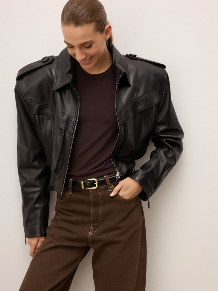 Kétoldalas női bőr öv arany részletekkel MILL