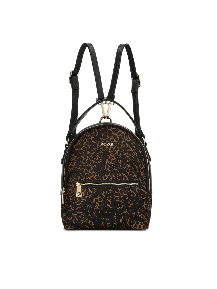 Fekete és barna hátizsák természetes sörtékkel HEMERA