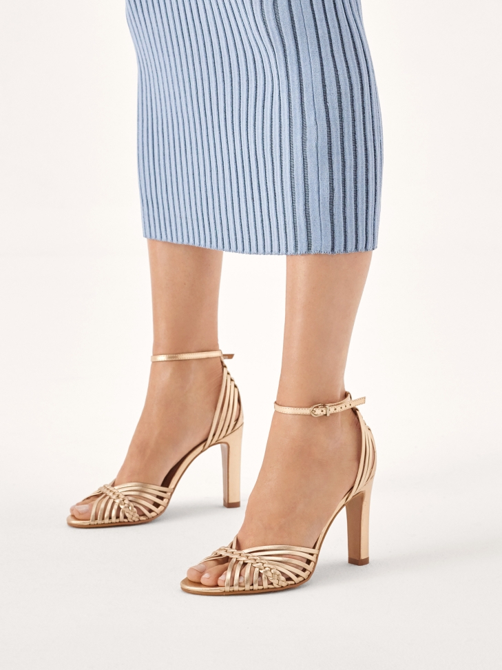 Arany szandál szőtt pántokkal FREESIA