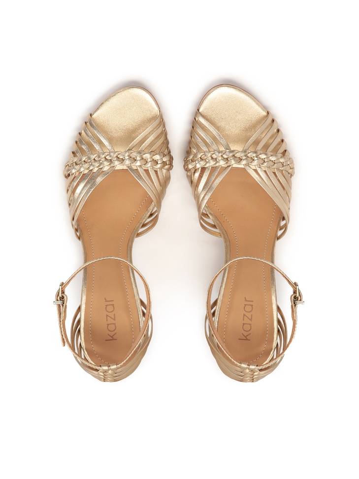 Arany szandál szőtt pántokkal FREESIA