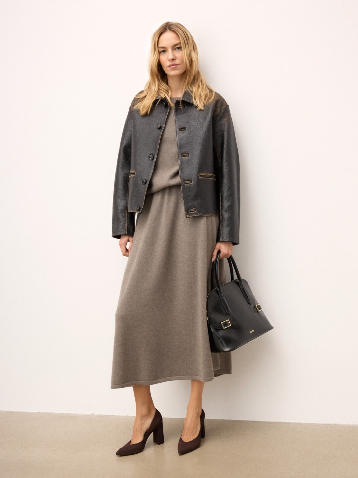 Barna szarvasbőr szivattyú BLUEBELL