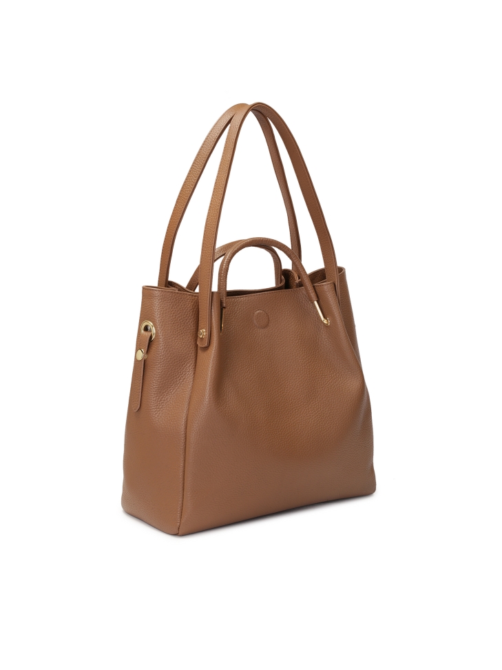 Nagy barna kézitáska eredeti fogantyúkkal  ALEXANDRIA