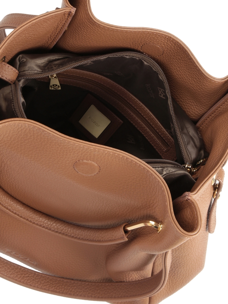 Nagy barna kézitáska eredeti fogantyúkkal  ALEXANDRIA