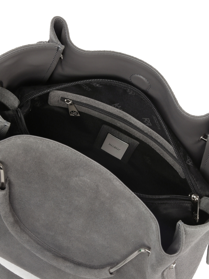 Szürke kézitáska kétféle fogantyúval ALEXANDRIA