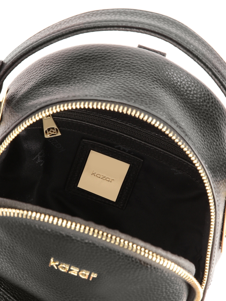 Fekete bőr 2 az 1-ben hátizsák HEMERA