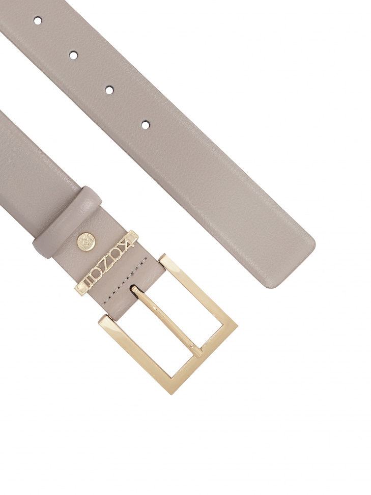 Szürke öv fém hurokkal és logóval SABANA