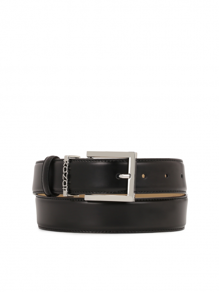 Fekete öv fém hurokkal és logóval SABANA