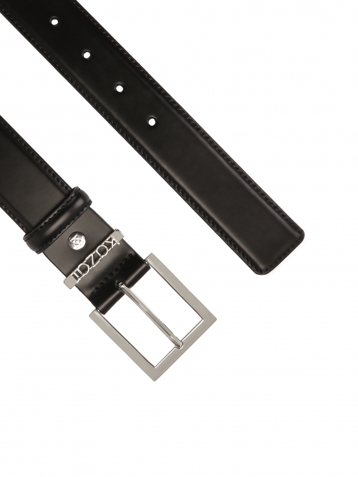 Fekete öv fém hurokkal és logóval SABANA