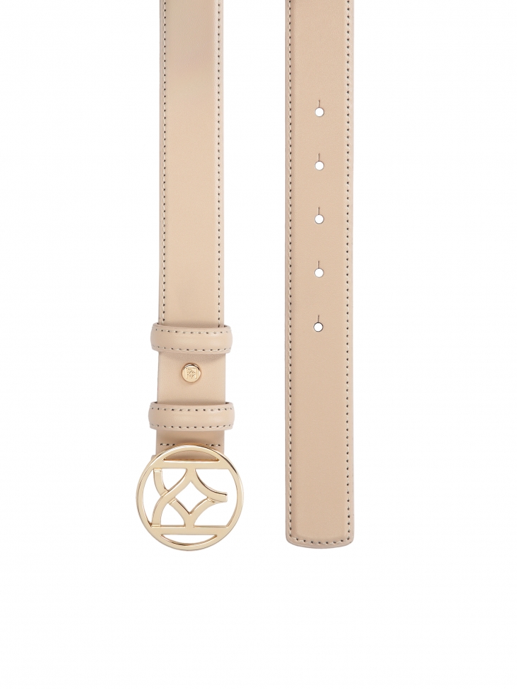 Nagy csatos bézs színű bőr öv MANITA