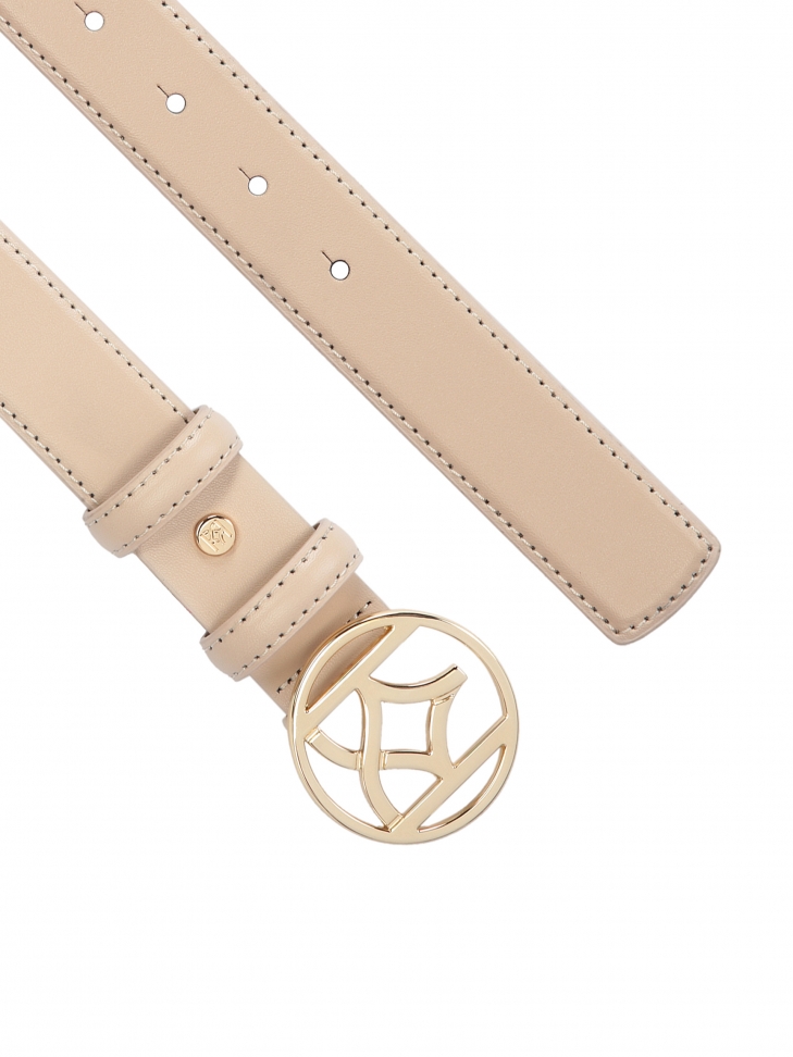 Nagy csatos bézs színű bőr öv MANITA