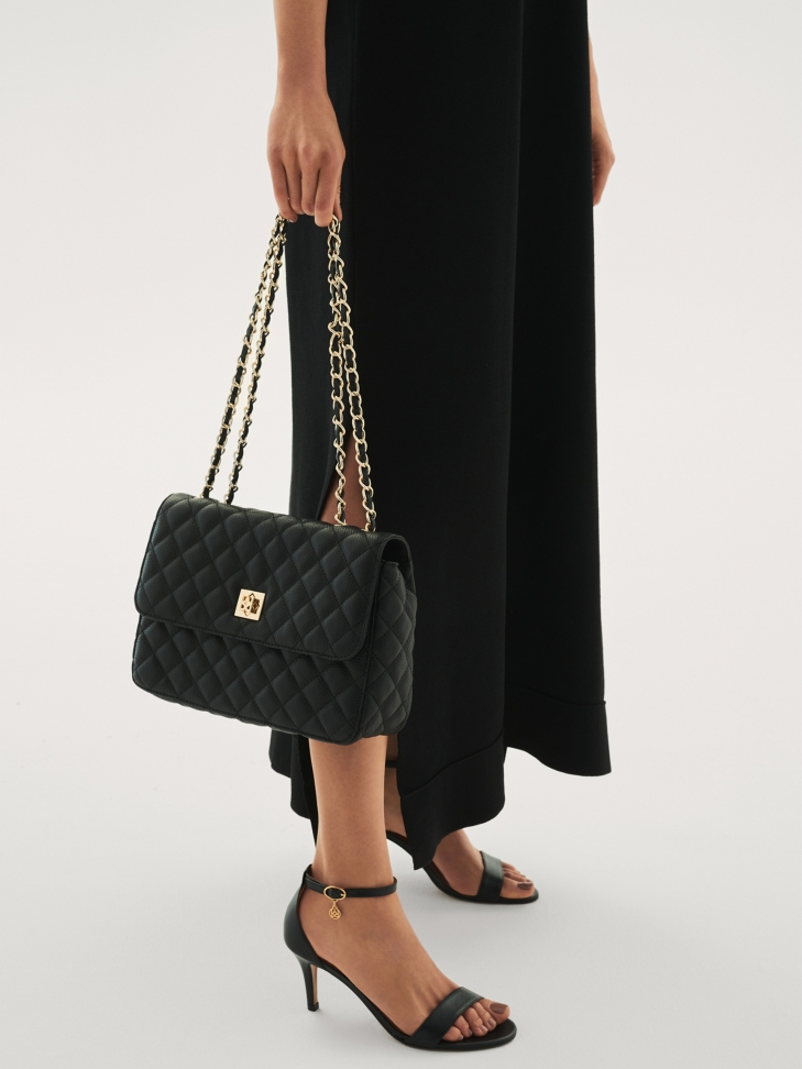 Női fekete szandál GOLDIE