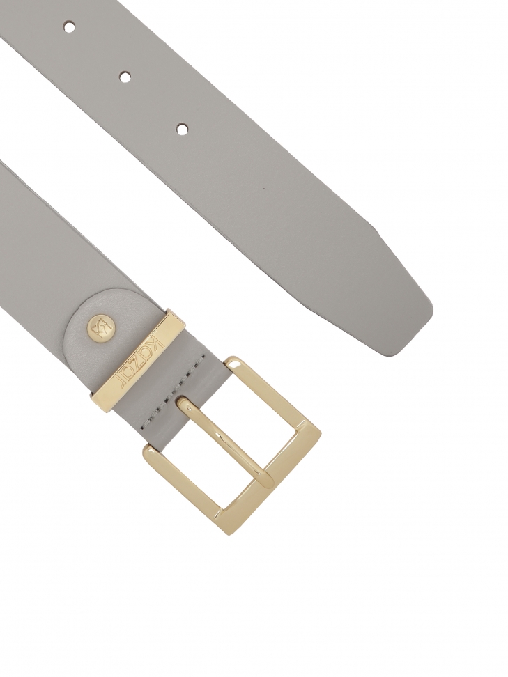 Szürke bőr öv arany csattal KALMA