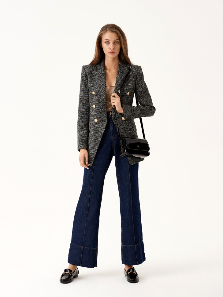 Női lakkbőr fekete mokaszinok JANA