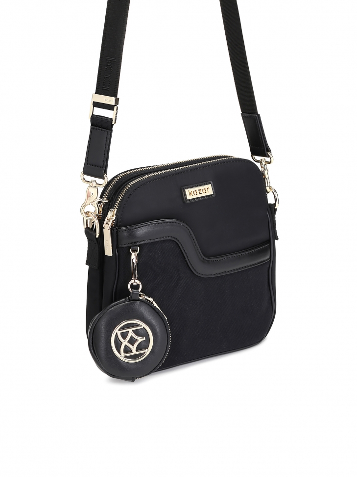 Női fekete futártáska POLINE