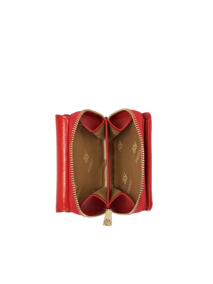 Piros pénztárca dekoratív csattal AMALA