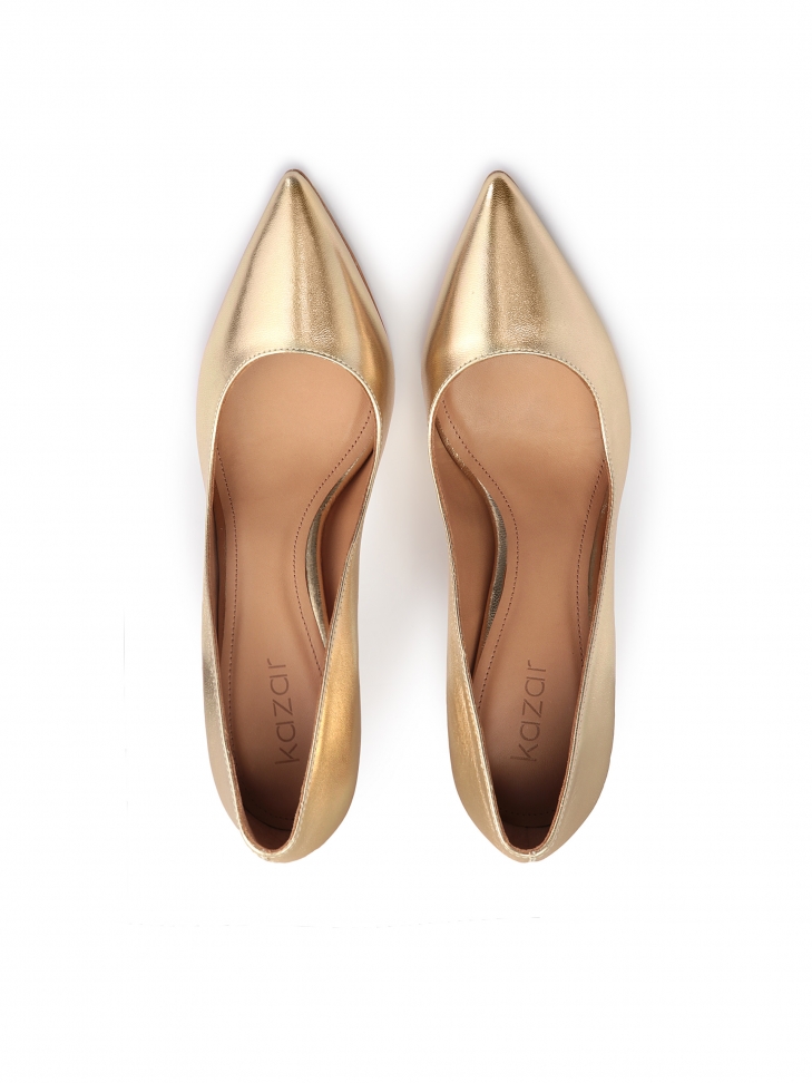 Fényűző arany bőr női cipő NEW PARIS
